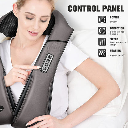 Neck Massager with Heat Gifts for Women, Men, Dad, Mom, Family, Friend, Mothers Day, Fathers Day, Christmas, Shiatsu Kneading Back Neck Massager for Shoulder, Pain Relief, Muscle Soreness